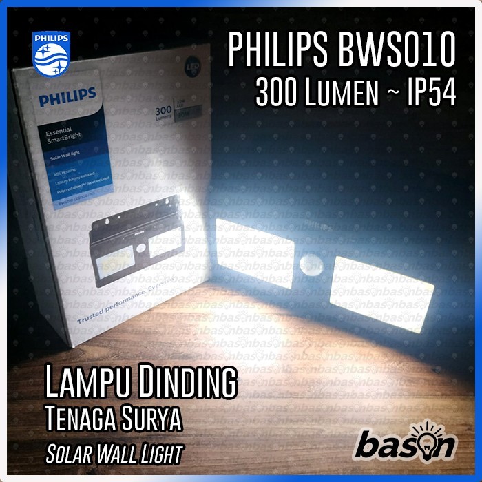PHILIPS BWS010 LED300 Solar Wall Light Lampu Tenaga Surya Sensor Gerak