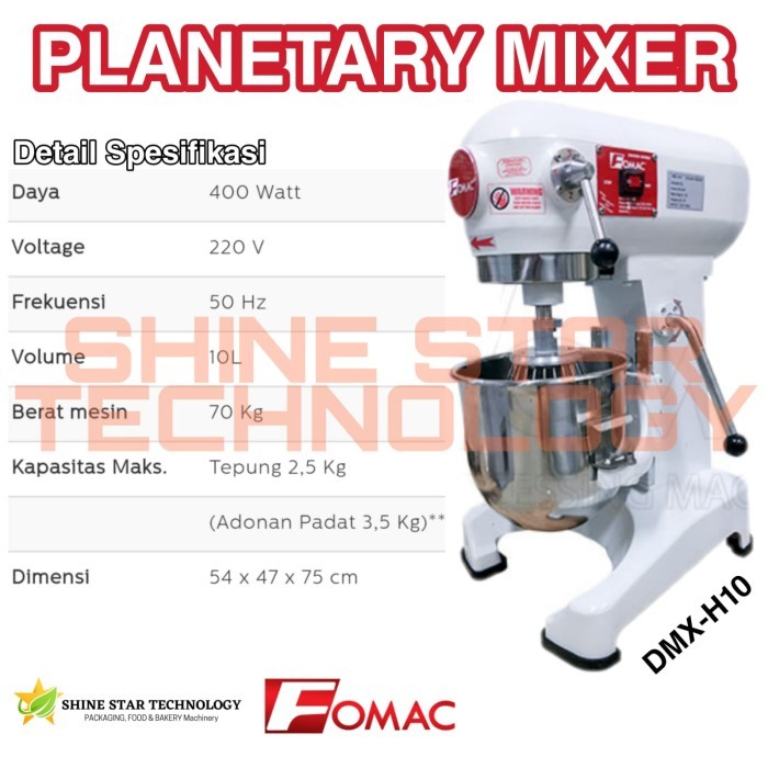 FOMAC PLANETARY MIXER 10L 20L Mesin Pengaduk Adonan ROTI KUE DMX-H10 DMX-H20 DMX-H20A FOMAC
