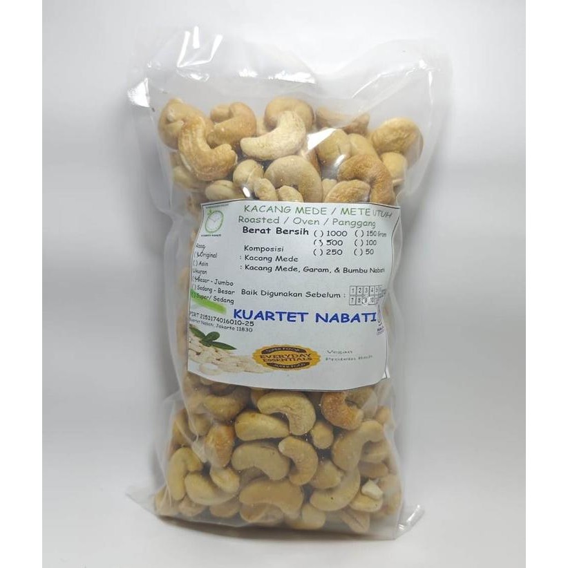 

1000gr Roasted Kacang Mede Jumbo - Mete Sulawesi / Cashew Nut Oven - Matang - Rasa Original Packing