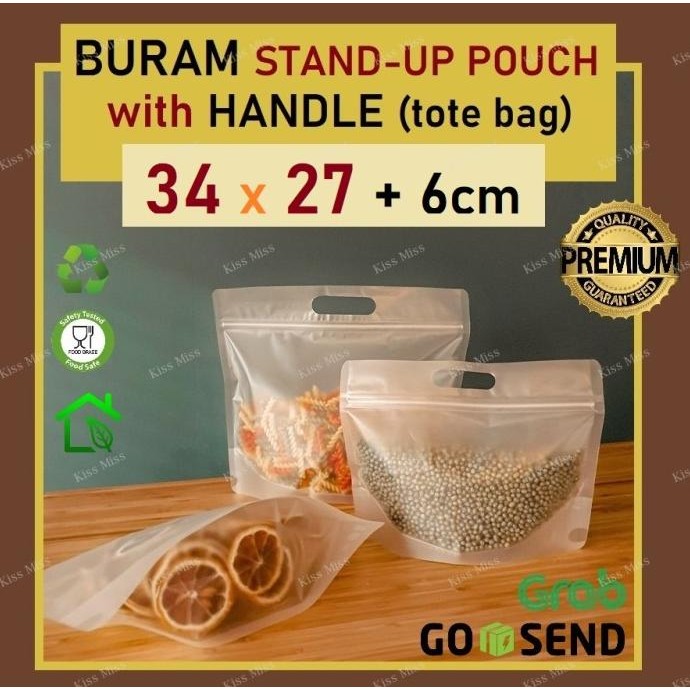 

monggo] BURAM POUCH JINJING - 34x27 - Tote bag - kantong buah - keripik - roti
