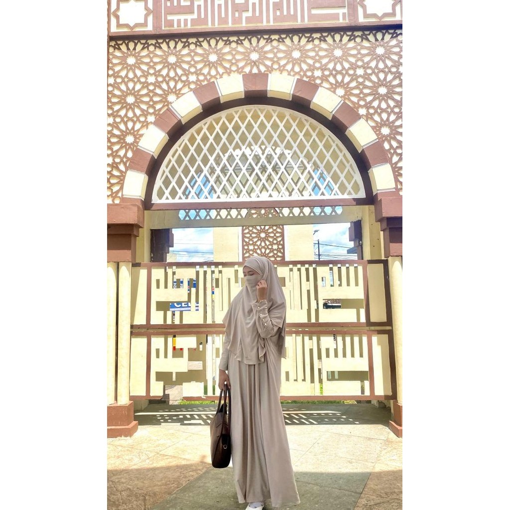 Baju Gamis Syari Wanita Terbaru Abaya Set French Khimar Kaftan Jumbo