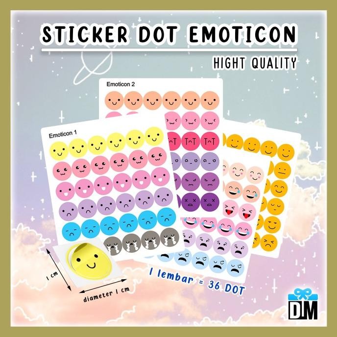 

*****] Sticker Emoticon Stiker Bulat Warna Pastel Color Dot Mainan Edukasi Ae