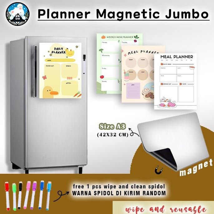 

~~~~~] Planner Magnet Jumbo Size A3 Sticky Notes Memo Tempel Magnet Murah Ja