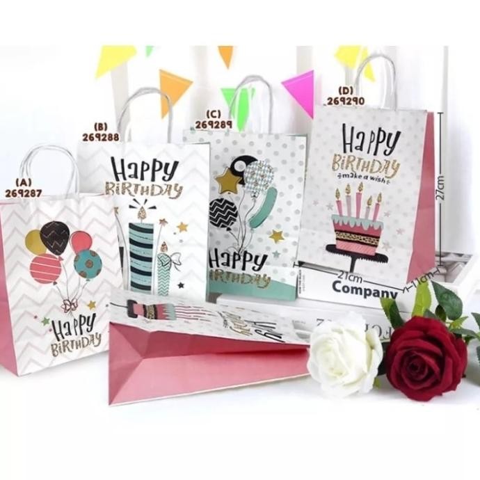,,,,,,,] PAPERBAG KERTAS HAPPY BIRTHDAY ULTAH TAS GOODIE BAG ULTAH