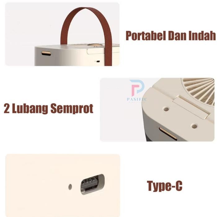 Pasific Kipas Angin Ac Lubang Ganda Kipas Model Ac Mini Air Cooler Fan Portable Remote Mobil-Ruangan