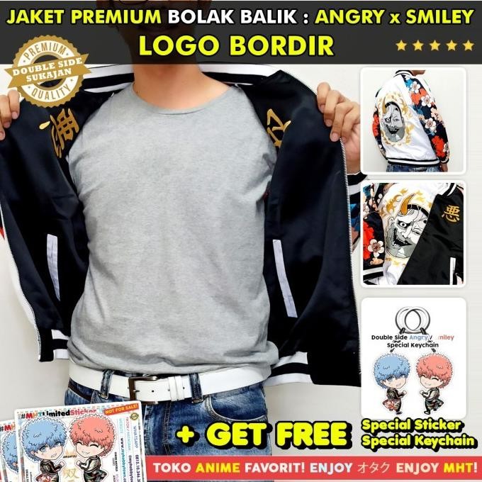 Promo Jaket Smiley Angry Tokyo Revengers Bomber Sukajan Anime Cover Version COD