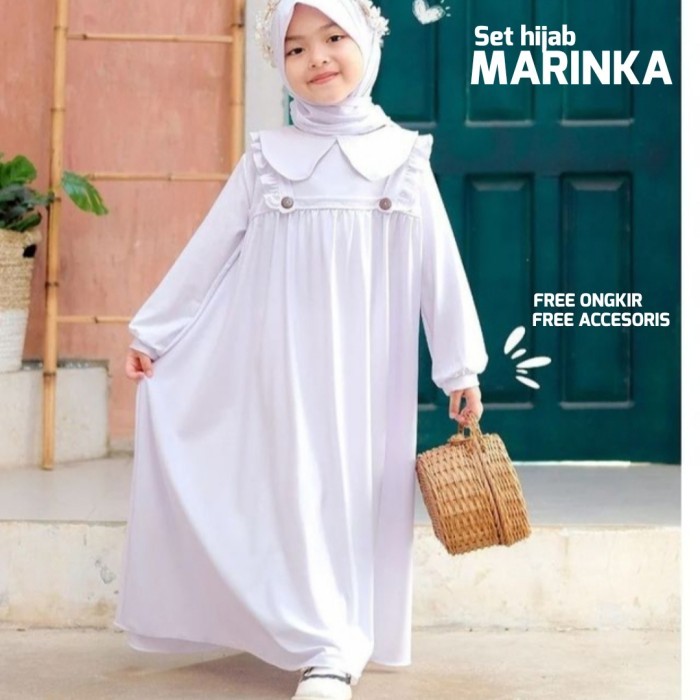 BAJU GAMIS ANAK PEREMPUAN PUTIH POLOS