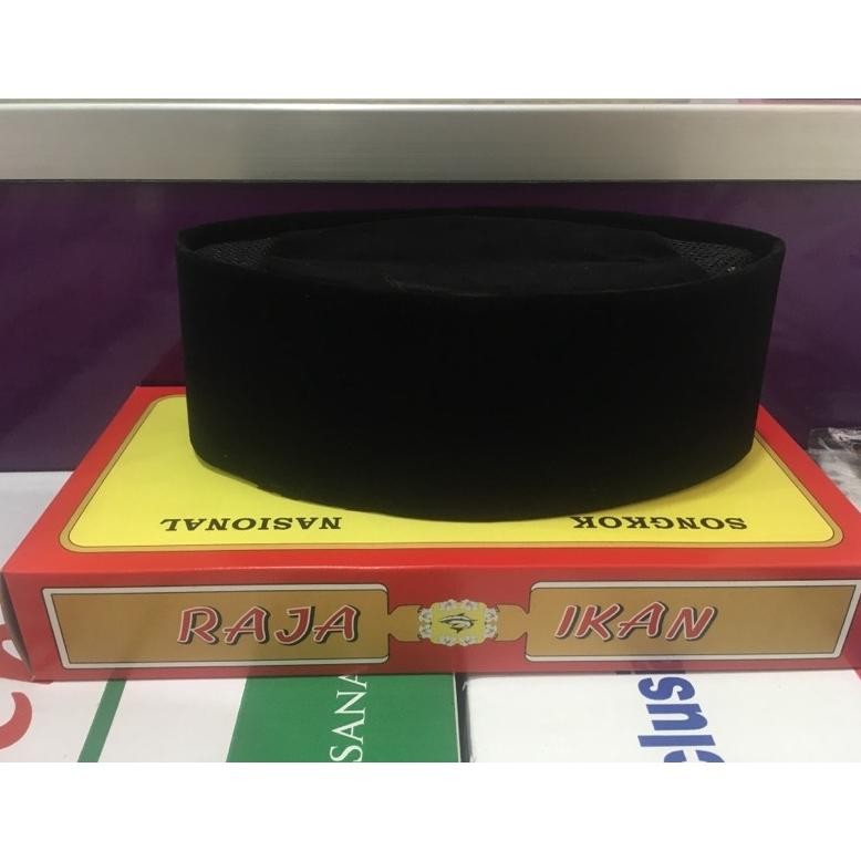 Ramadhan Sale Peci Hitam Polos Raja Ikan Bahan Bagus Cod