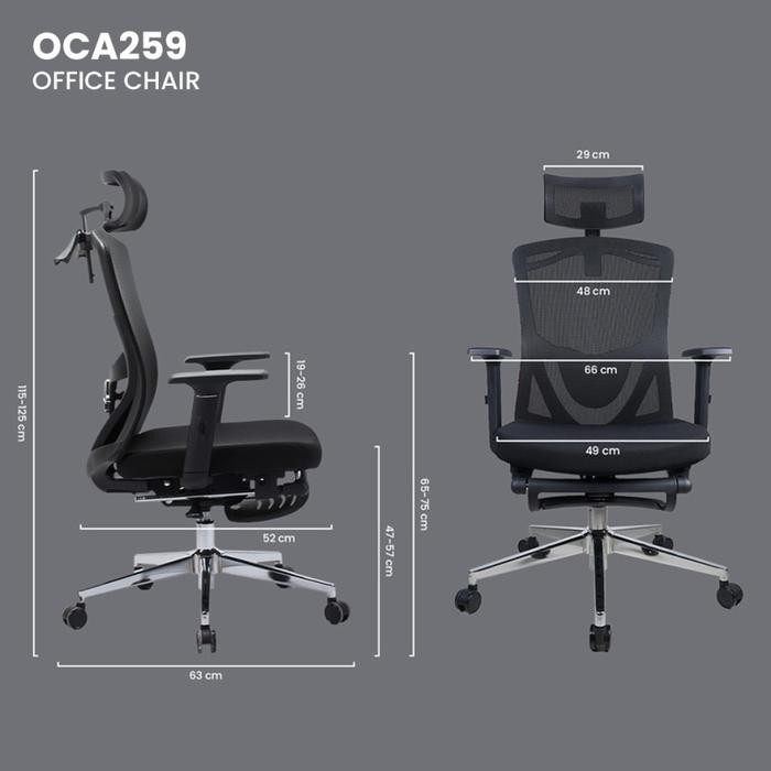 [SNN] - FANTECH OCA259 PRO / OCA-259 PRO KURSI OFFICE KANTOR DENGAN SANDARAN KAKI