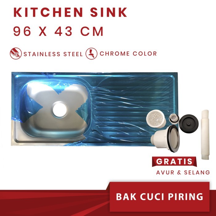BAK CUCI PIRING / KITCHEN SINK / BAK CUCI PIRING SET AVUR 96 X 43 NB