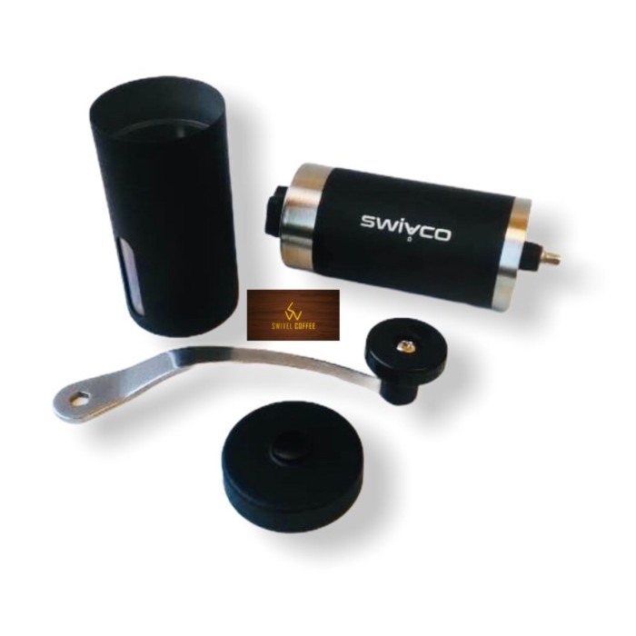 TKS - COFFEE GRINDER MANUAL STAINLESS BLACK SWIVCO , CG-SW5003.