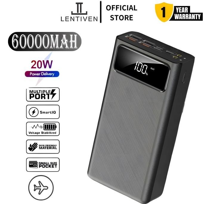 60000MAH POWERBANK 4 USB FAST CHARGING EXTERNAL BATTERY POWERBANK LED