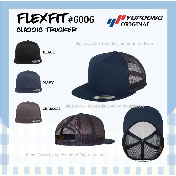 TOPI JARING YUPOONG FLEXFIT 6006 CLASSIC TRUCKER ORIGINAL