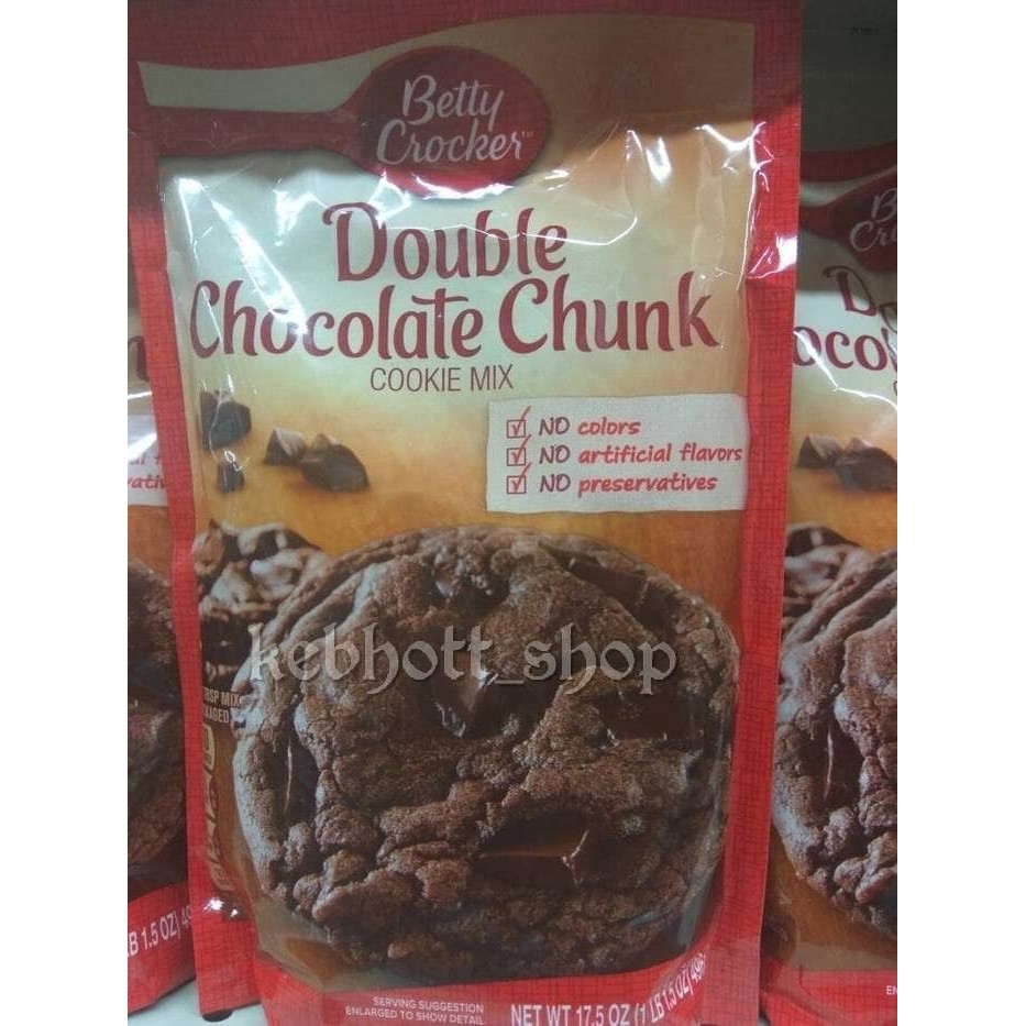 

BETTY CROCKERS DOUBLE CHOCOLATE CHUNK COOKIE MIX 496GR BETTY CROCKER