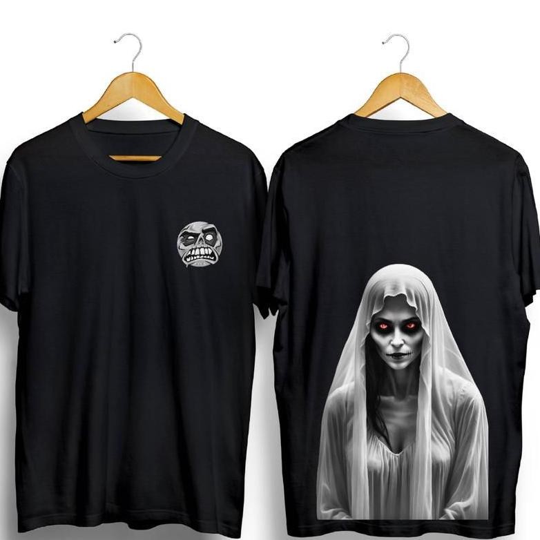 Promo Kaos Kunti Mata Merah Baju T-Shirt Distro Kuntilanak Cantik Pakaian Pria Wanita