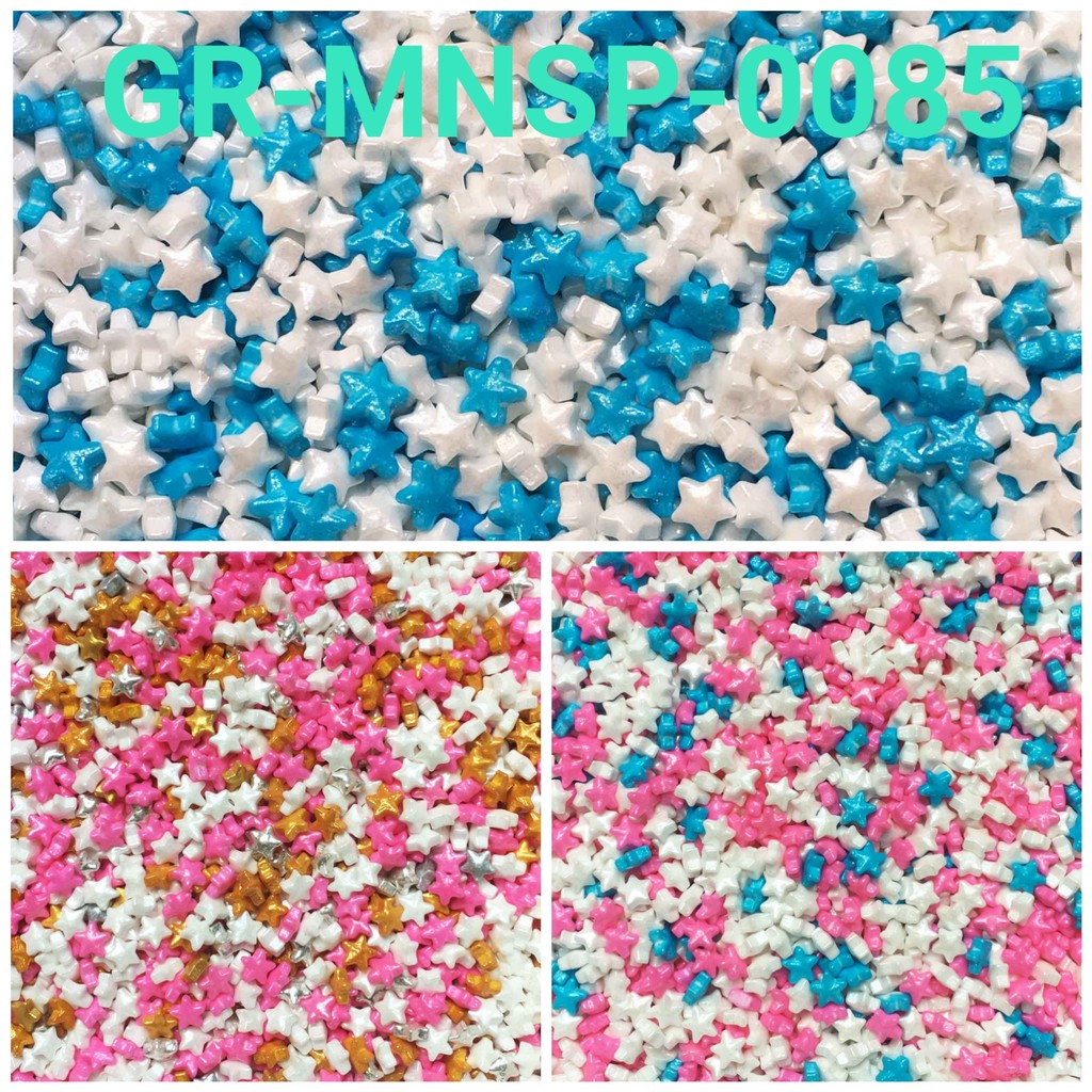 

GR-MNSP-0085 Sprinkles trimit springkel 10gr bintang star biru putih (SPRINKLES)