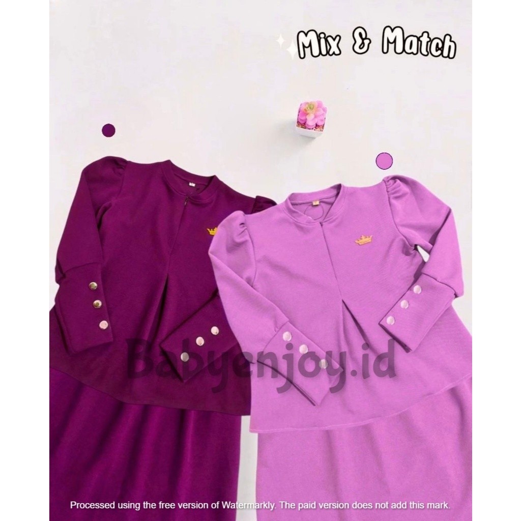 Baju Lebaran Anak Umur 1-13 Tahun Tanggung Ngaji Pakaian Muslim Setcell 7 8 9 10 Taun Setelan Gamis 