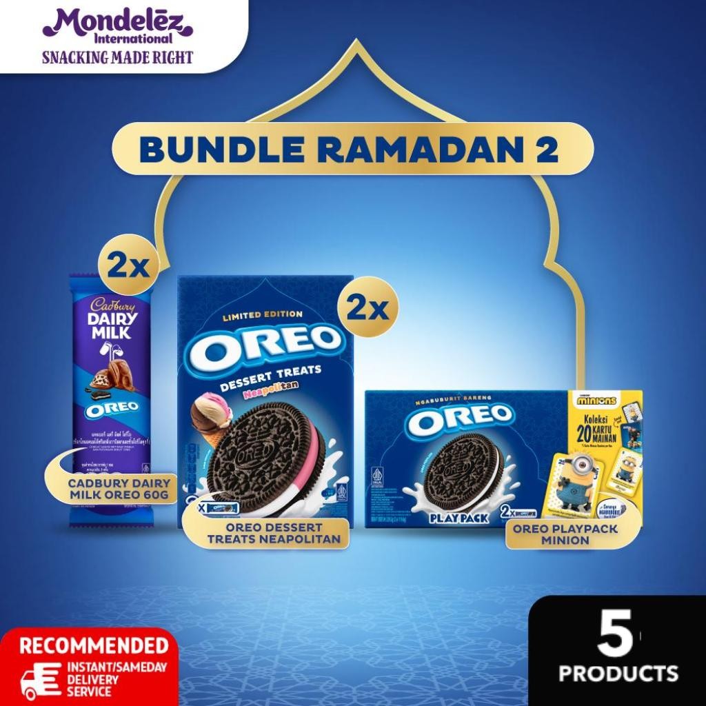 

[Bundle Ramadan] 1pc Oreo Playpack Minion + 2pc Oreo Dessert Treats Neapolitan + 2pcs Cadbury Oreo 60gr