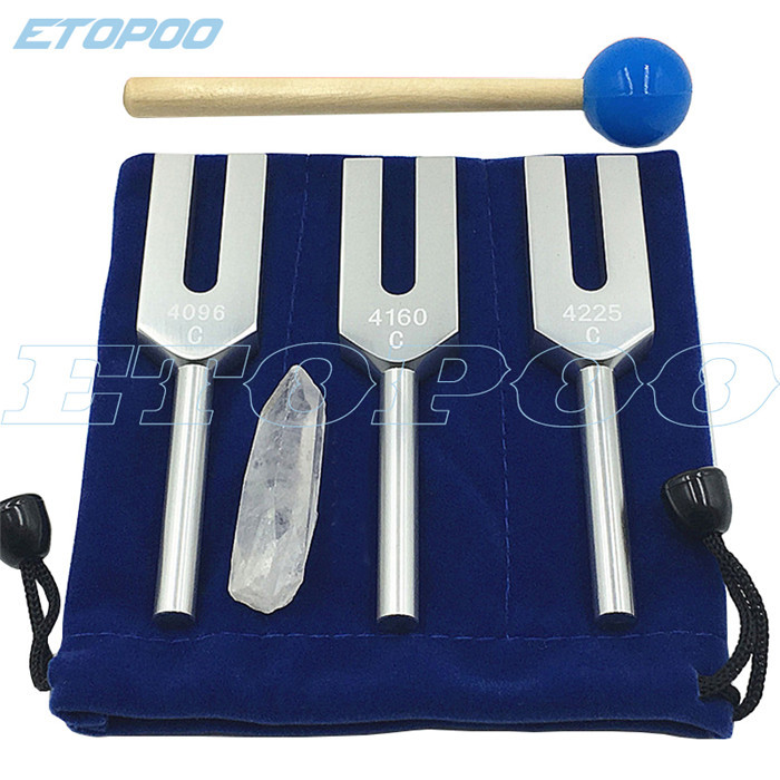 BEST Aluminum alloy angel crystal tuning fork 4096Hz/4160Hz/4225Hz energy tuning fork Hammer Ball Di