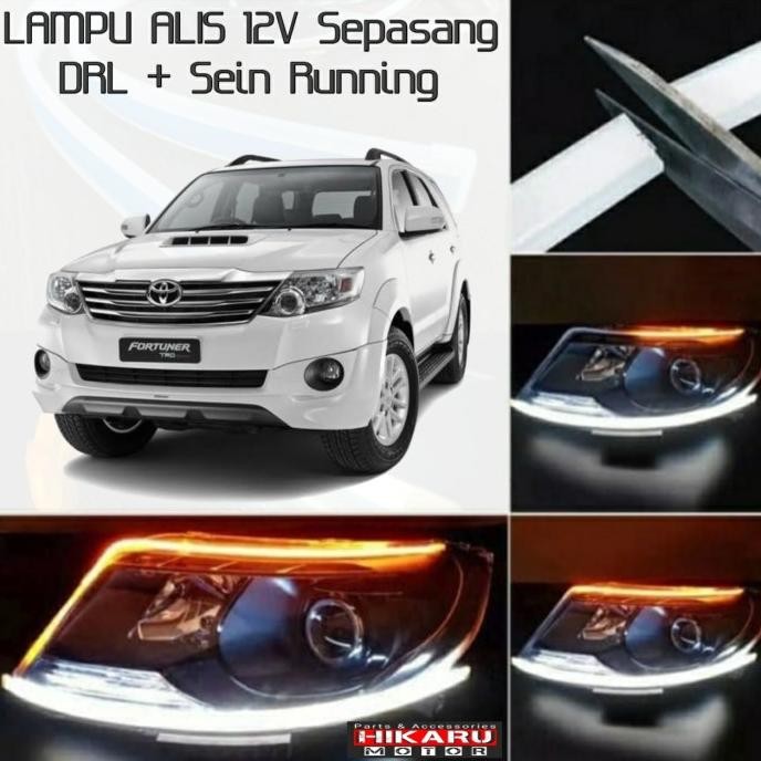 Promo Lampu Alis Mobil Toyota FORTUNER LED DRL Sein Running Headlamp 2pcs