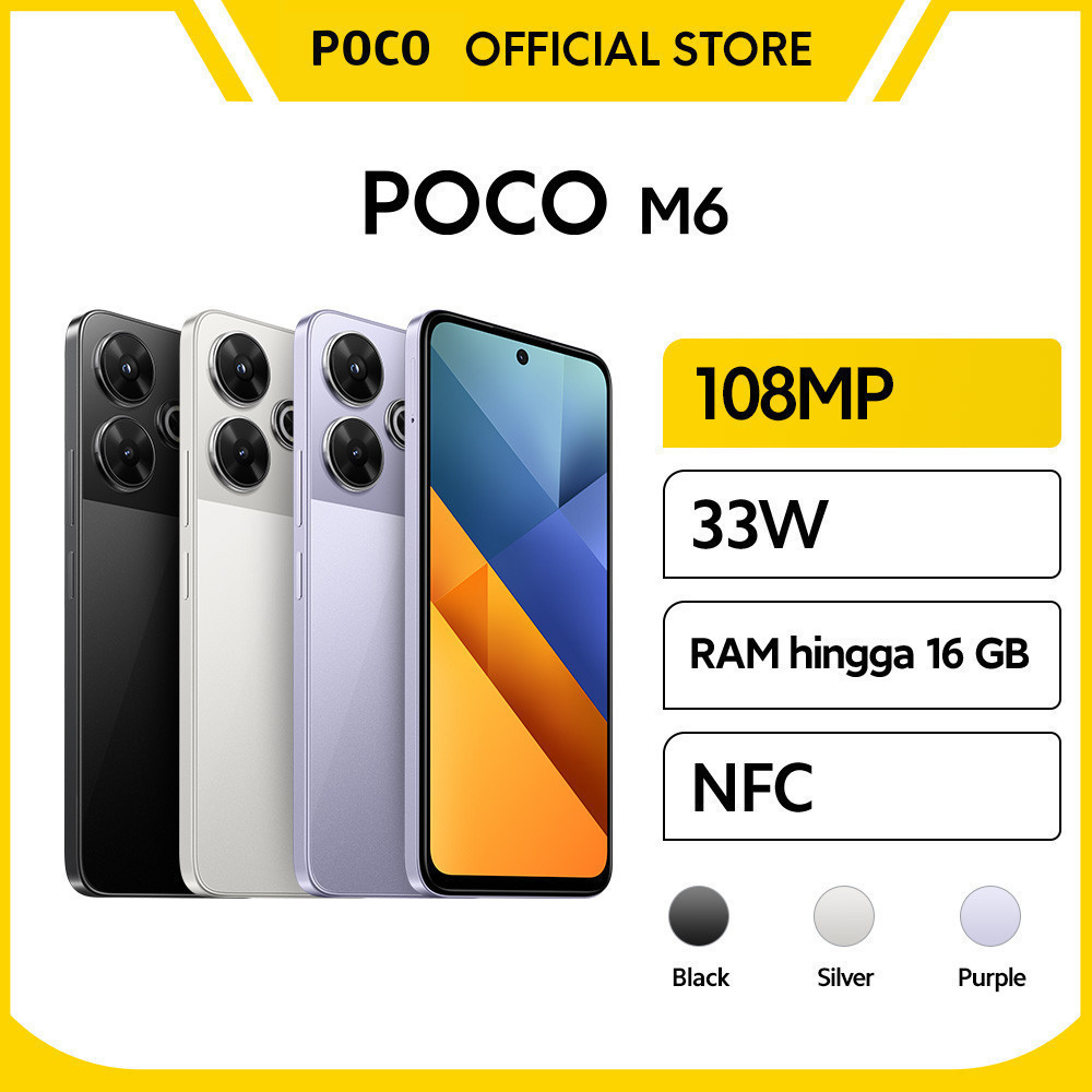 POCO M6 (8GB/256GB) | Kamera utama 108 MP kelas pro | Helio G91-Ultra yang tangguh [ Official Store 