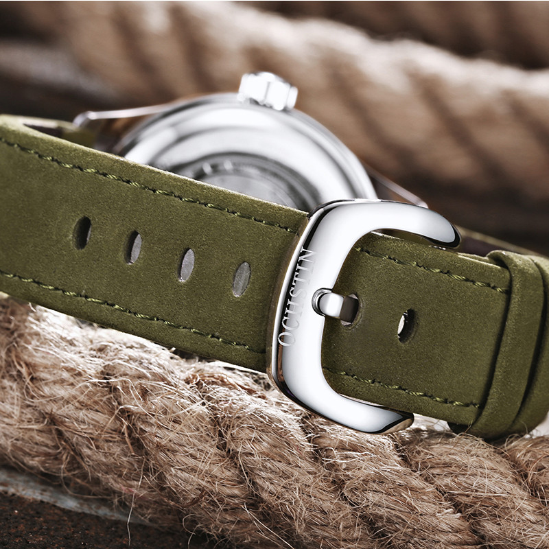 Luxury Brand OCHSTIN Automatic Watch Men Waterproof Date Sport Men Leather Mechanical Skeleton Wrist