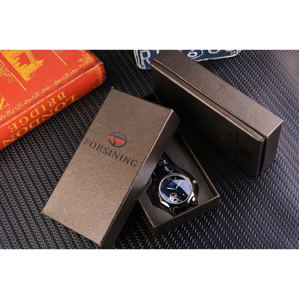 Top Brand Luxury Winner Watch Blue Ocean Geometry Design Transparent Skeleton Dial Mens Watch