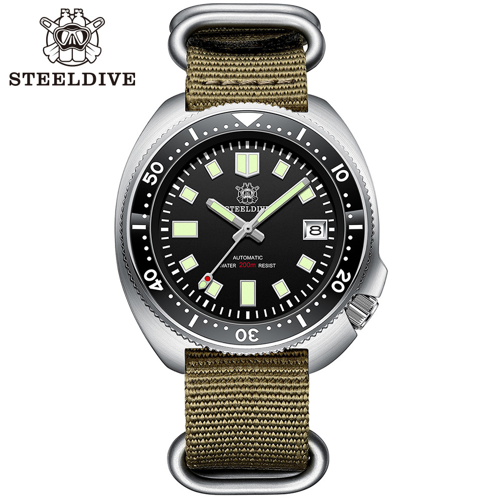 STEELDIVE Classic New Nylon Strap SD1970 200M Water Resistant Sapphire Glass AR Coating Mens