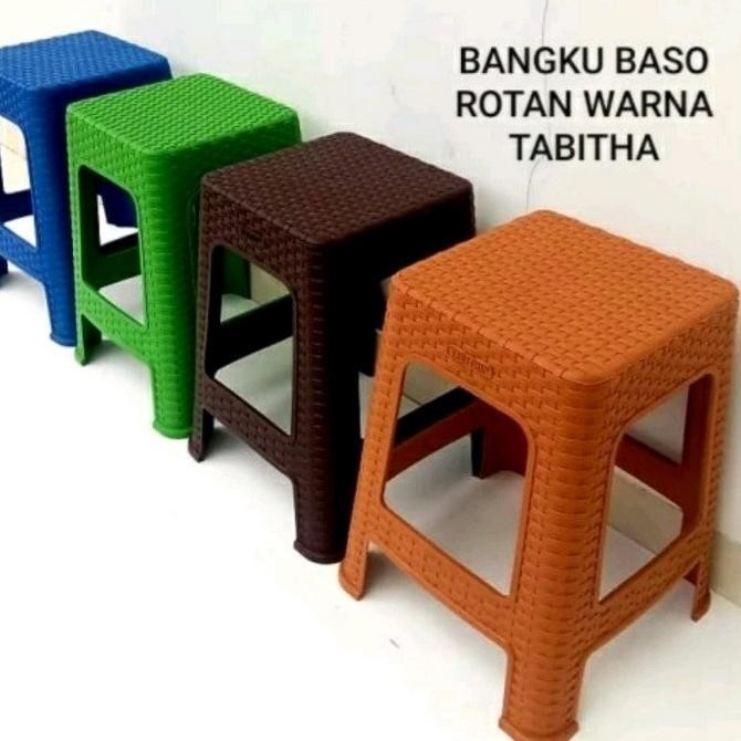 

New Bangku Bakso Kursi Baso Anyaman Rotan Plastik Tabitha