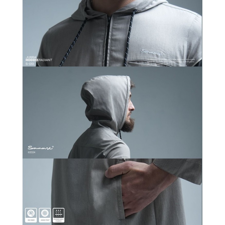 Terbaru Samase Jubba Hoodie Radiant S051 Jubah Ghamis Pria Dewasa Lengan Panjang Best Seller