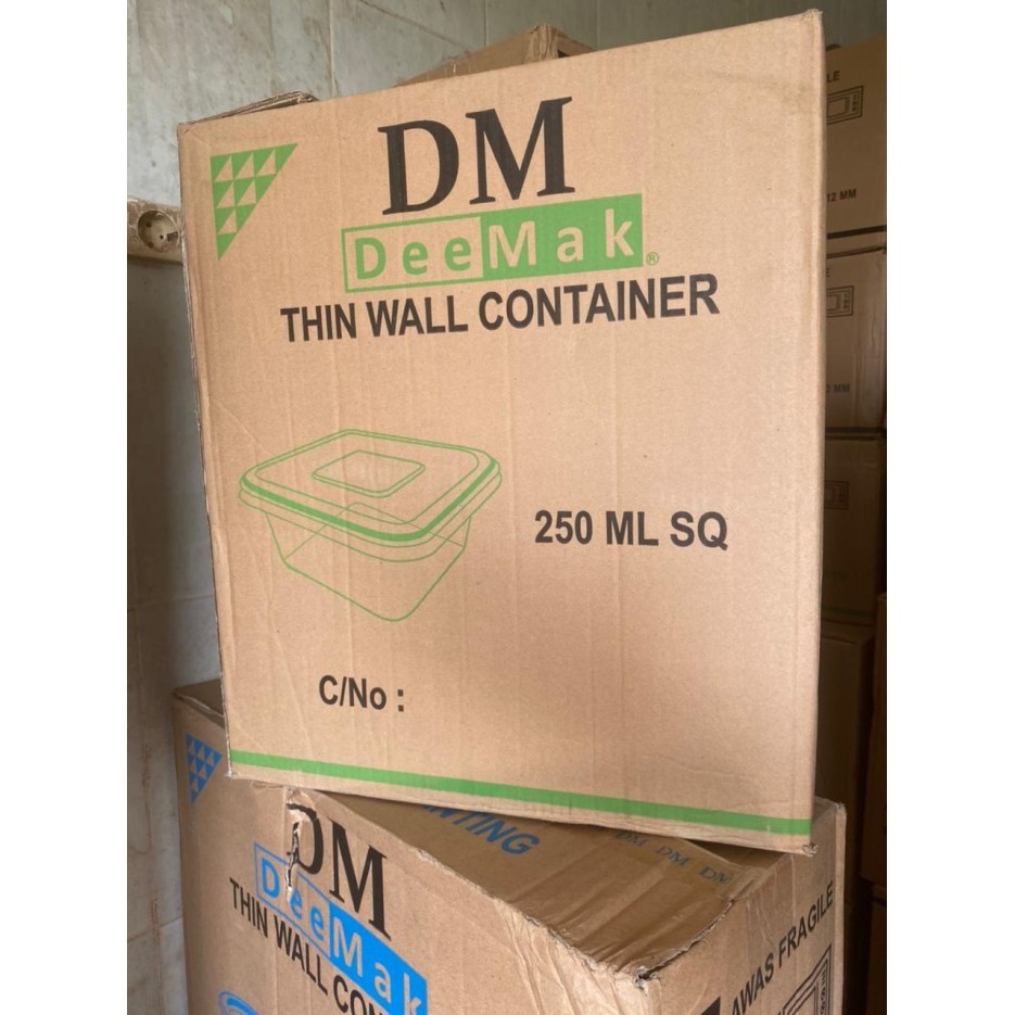 READY THINWALL MEREK DM SQ KOTAK KECIL/KOTAK MAKAN PLASTIK 250ML 1 DUS