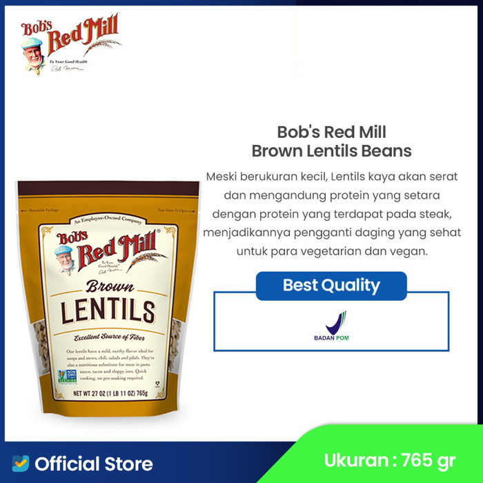 

Bob's Red Mill Brown Lentils Beans 765 gr