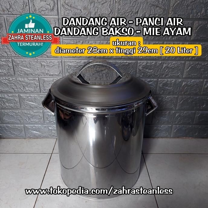 

New Dandang Bakso Stainless 28Cm / Panci Air / Dandang Bubur/ Dandang Soto