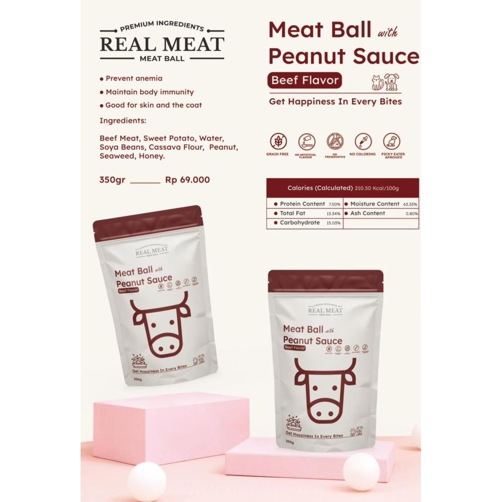 

New Real Meat Meat Ball With Peanut Sauce - Snack Bakso Anjing Kucing Pet
