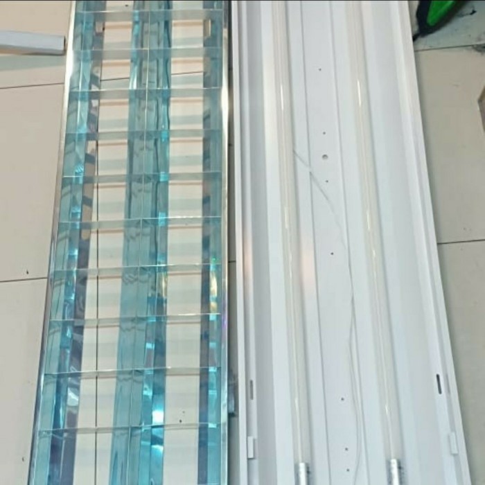 Kap RMI 2X36 Gypsum kosongan dan plus lampu Philips 2x16w