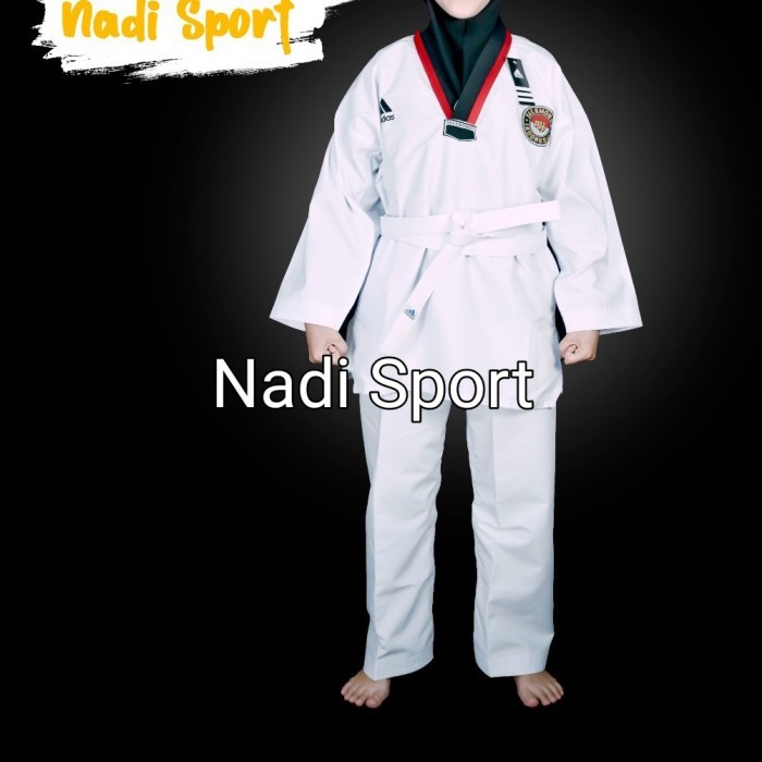Terbaru.. Dobok Taekwondo Adidas Dewasa Kerah Hitam Merah Baju Taekwondo Adidas