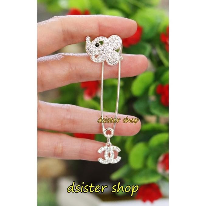 ED865 Bros Aksesories Bentuk PENITI BESAR Hiasan Jilbab Busana H85S