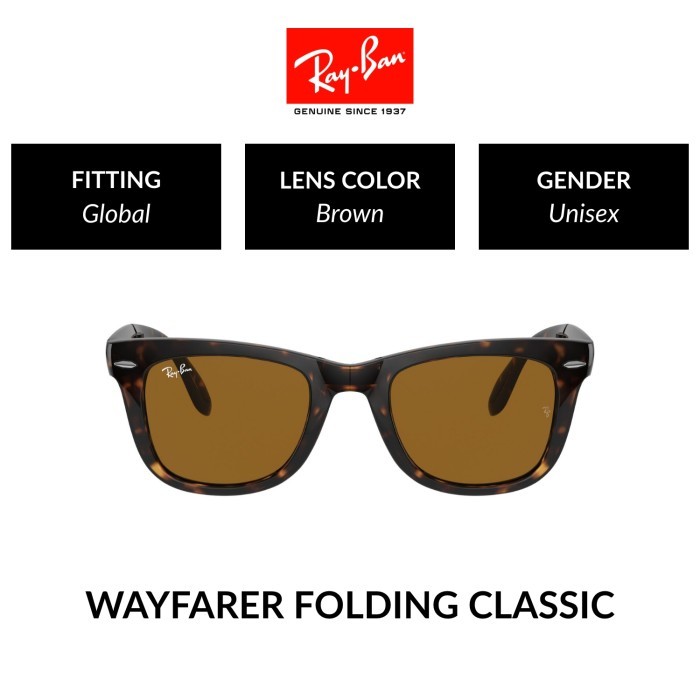 RAY-BAN FOLDING WAYFARER RB4105 710 Global Fitting Sunglasses
