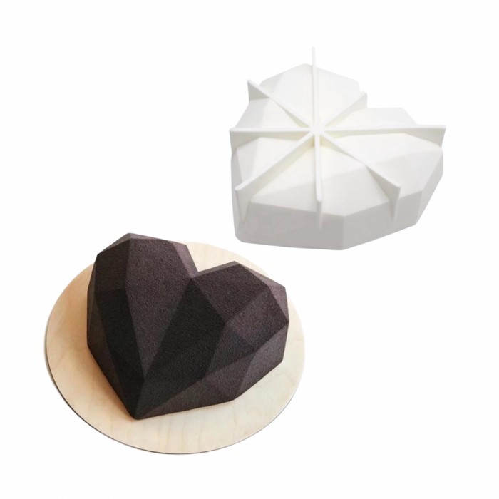 

BEST SELLER DIAMOND HEART ENTREMET MOLD MOULD SILICONE CETAKAN KUE CAKE