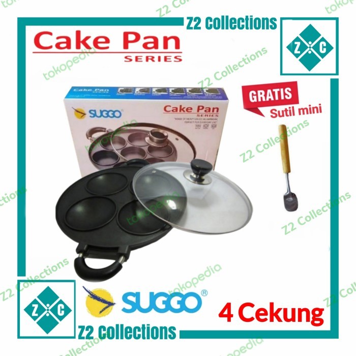 

TERLARIS CAKE PAN CETAKAN SUGGO SERABI 4 LUBANG CEKUNG FREE SUTIL MINI