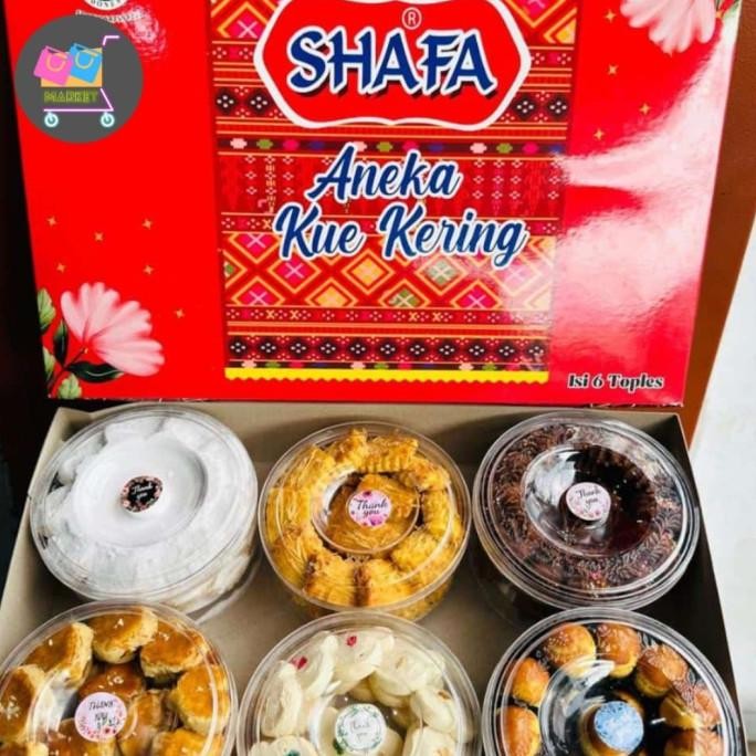 

KUE NATAL PREMIUM ISI 6 TOPLES SHAFA/HAMPERS KUE KERING NATAL