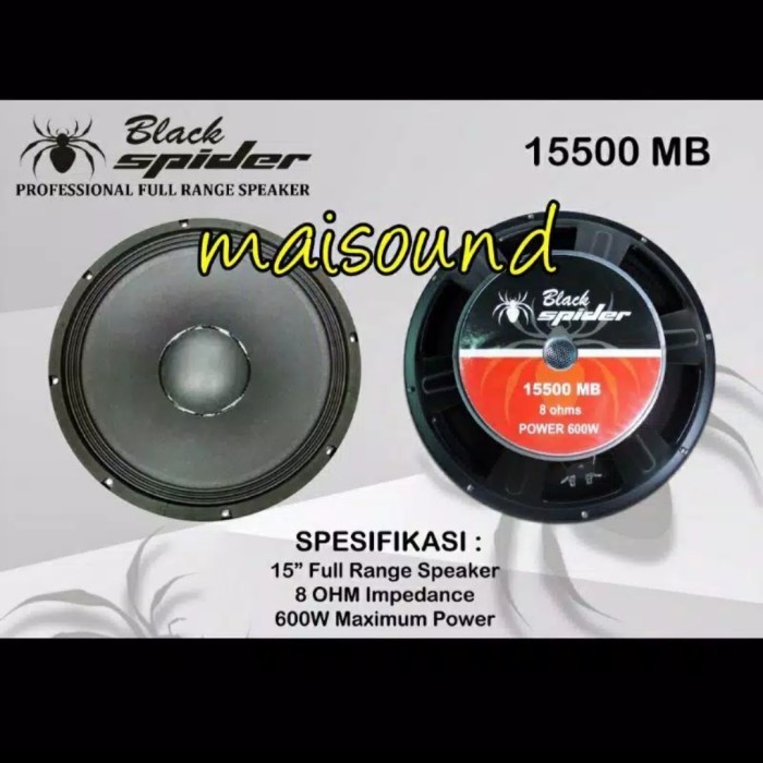 Speaker Black Spider 15 Inch 15500 Mb Woofer Blackspider 15500Mb