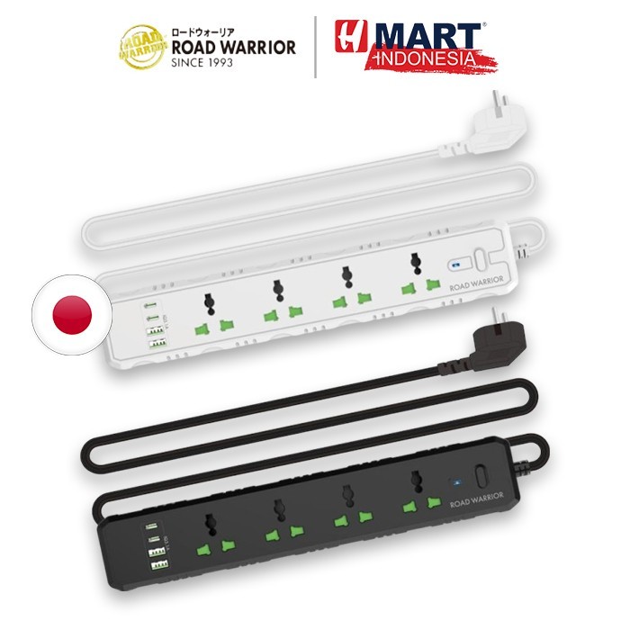 

Road Warrior Kabel Colokan Extension Stop Kontak 4Port Ac 2Usb-A 2Port Usb-C Japan