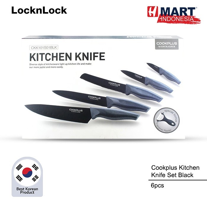 

Locknlock Cookplus Kitchen Knife Set Black - Pisau Set Cookplus Warna Hitam 6Pcs