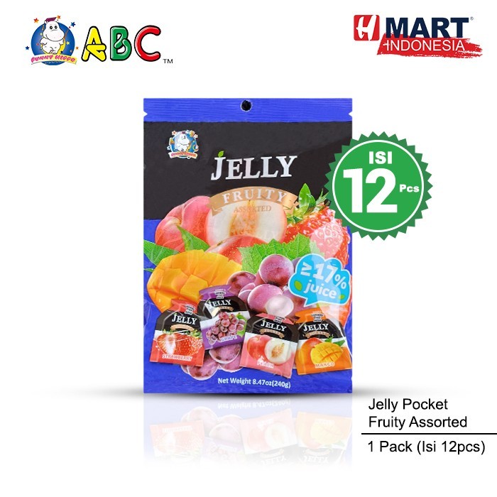 

Abc Jelly Pocket Fruity Assorted - Jeli Buah Aneka Rasa 240G Isi 12Pcs