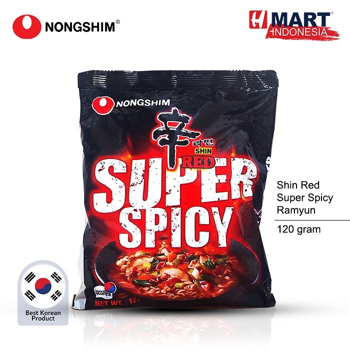 

Nongshim Shin Red Super Spicy Ramyun - Ramyun Korea Super Pedas 120G