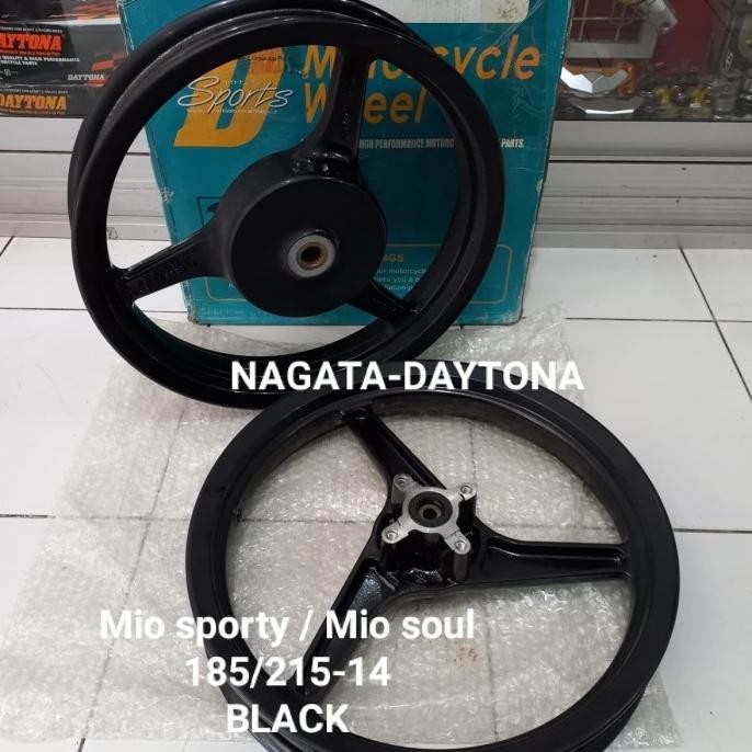 VELG PELEG DAYTONA MIO PALANG 3 TIGA UKURAN 185-215/14 HITAM/BLACK