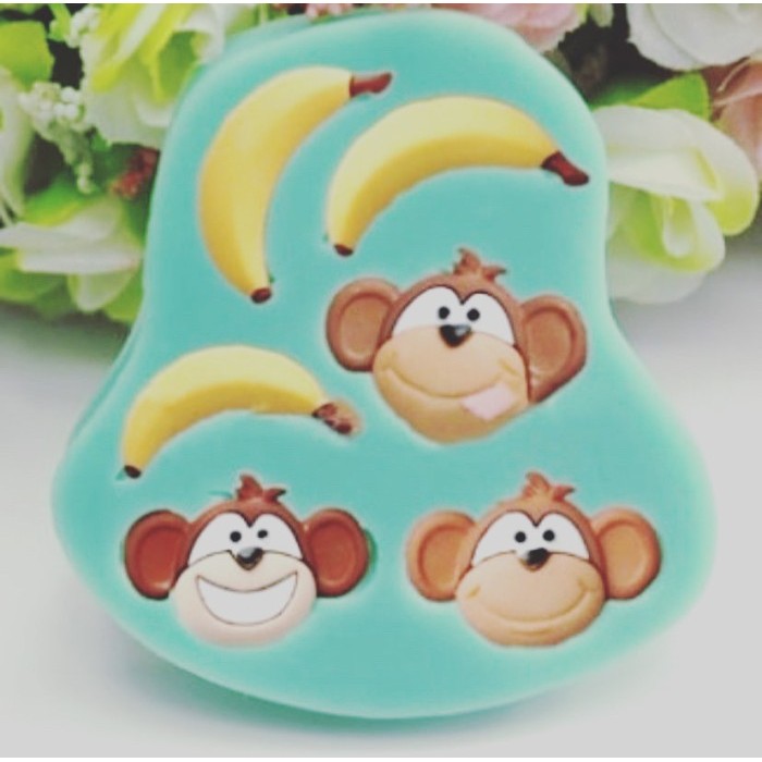 

TERLARIS SILICONE MOLD MONGKEY BANANA 6 CAV / CETAKAN FONDANT