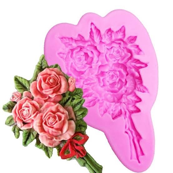 

TERBARU SILICONE MOLD ROSE BOUQUET / FONDANT MOLD CETAKAN BUNGA MAWAR RANGKAI