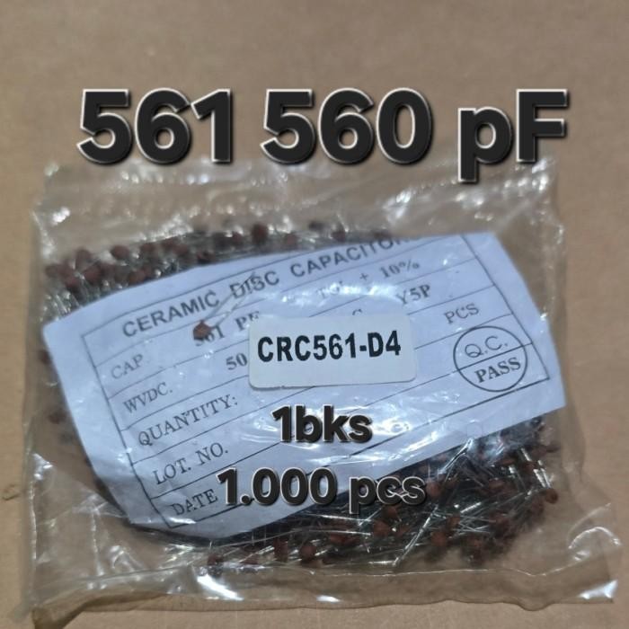 (  561 ceramic 1bks.)    kapasitor capasitor keramik ceramic 560 561 pf 0.56nf 0.56 nf piko farat pf